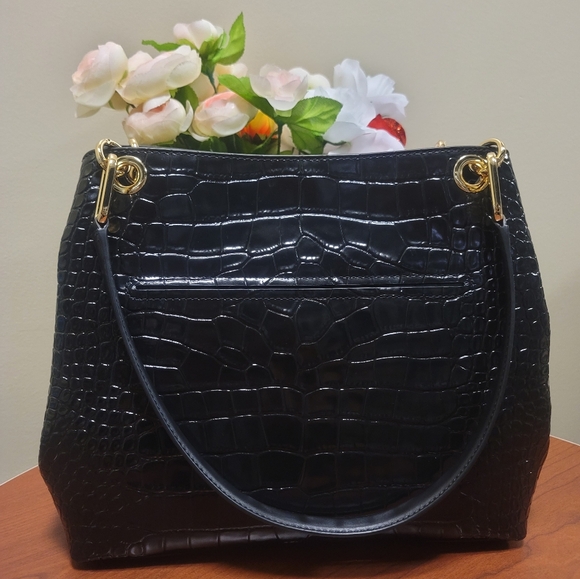 MICHAEL KORS Kensington Large Embossed Handbag Black - Picture 12 of 16